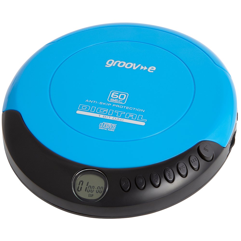 groov e RETRO Compact CD Player - Personal Music Player with CD-R & CD-RW Playback - Anti-Skip Protection, Programmable Tracks - Earphones Included -