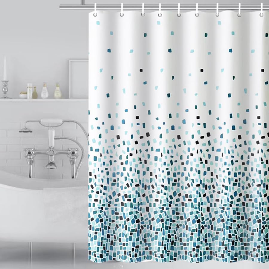 Tennove Shower Curtain 220x200cm Mildew Resistant Waterproof Polyester Bathroom Shower Curtain Liner Long Washable Decorative Bath Curtain with Hooks,
