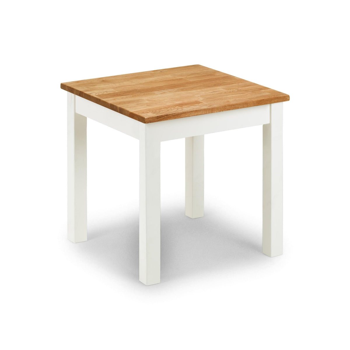 Julian Bowen Coxmoor End Table, 2 Tone, White & Oak - H48 x W50cm