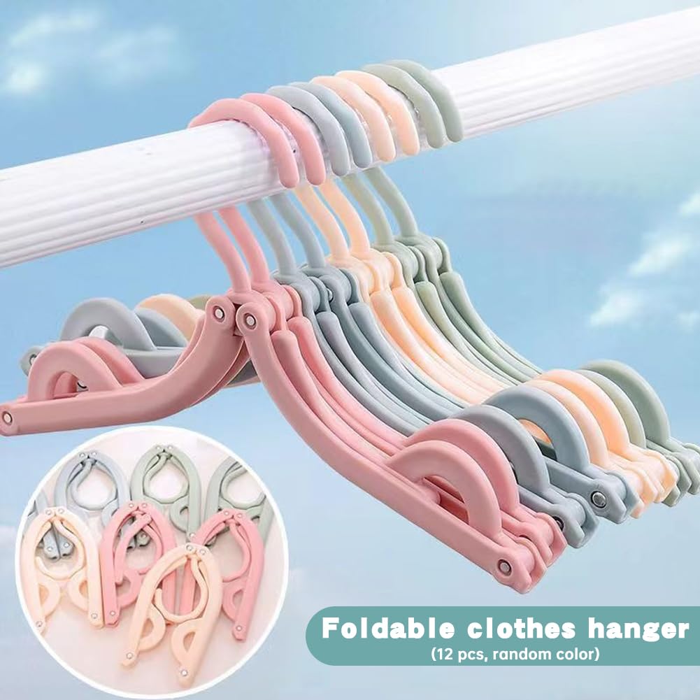 12Pcs Travel Hangers, Folding Clothes Hangers Portable Coats Hangers