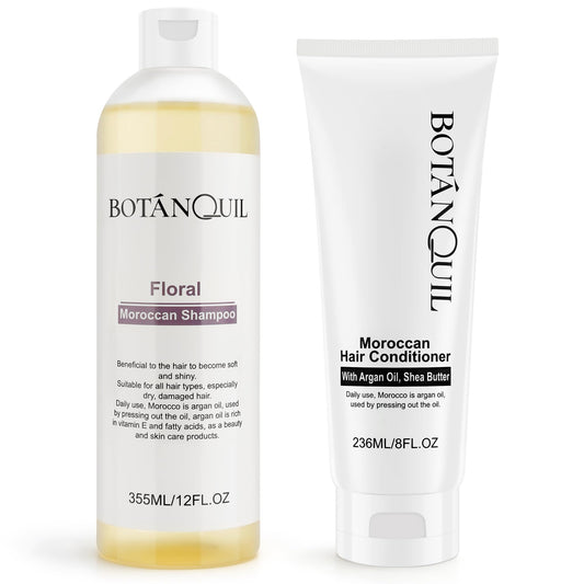 BOTANQUIL Sulphate Free Shampoo and Conditioner Set, 355ml Shampoo + 236ml Conditioner for Hair Care, Moisturizing, Repairing Damage, Anti-Frizz,