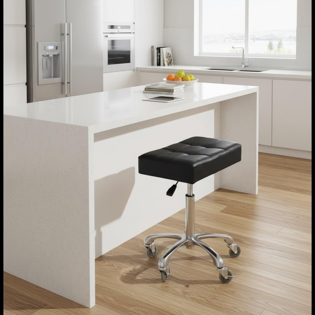 Kaleurrier Heavy Duty Stools with Wheels: Adjustable Lab Seat Shop Stools