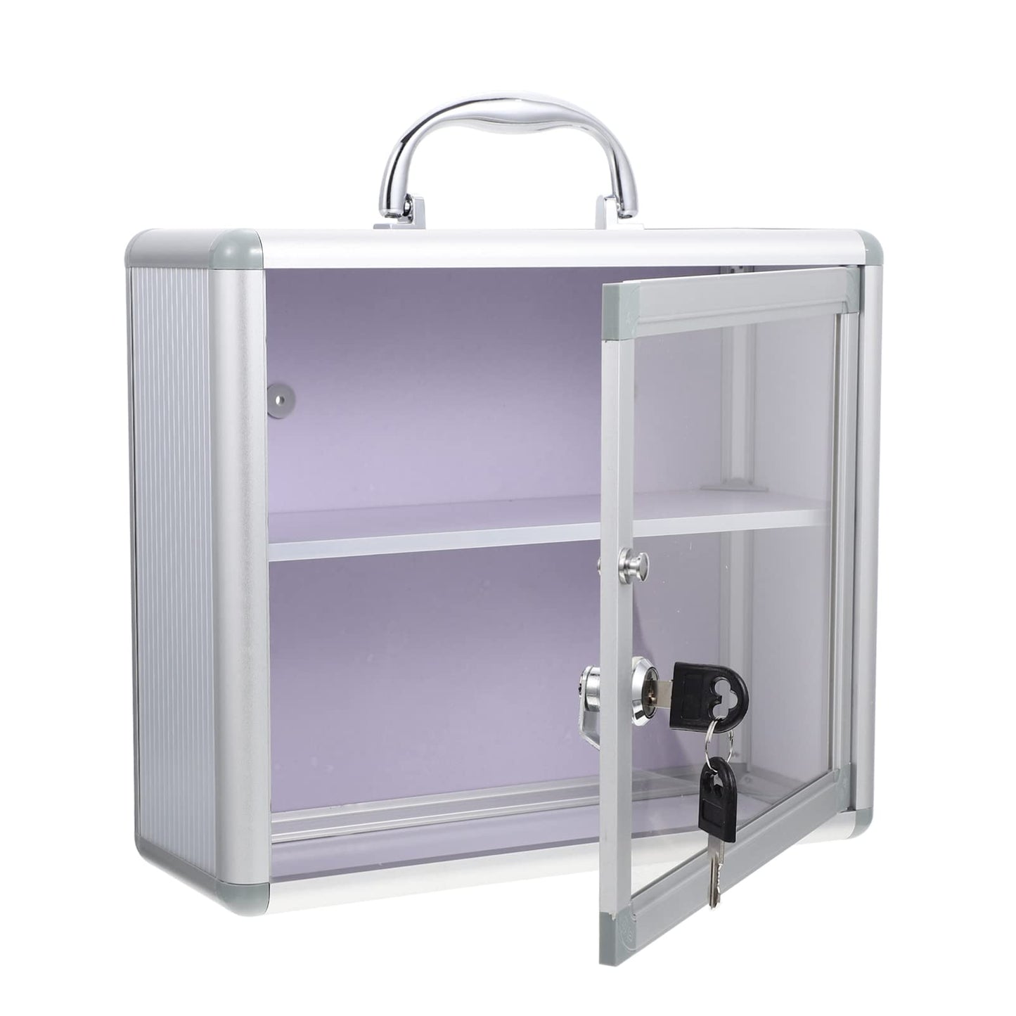 Healeved Lockable Medical Box 11 Inch Portable Medicine Storage Box with Secure Key Lock for Organized Medication Storage at Home or Bathroom