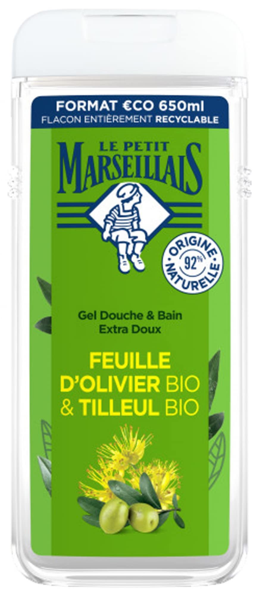 Le Petit Marseillais - Extra Soft Olive Leaf & Organic Linden Shower & Bath Gel 650ml