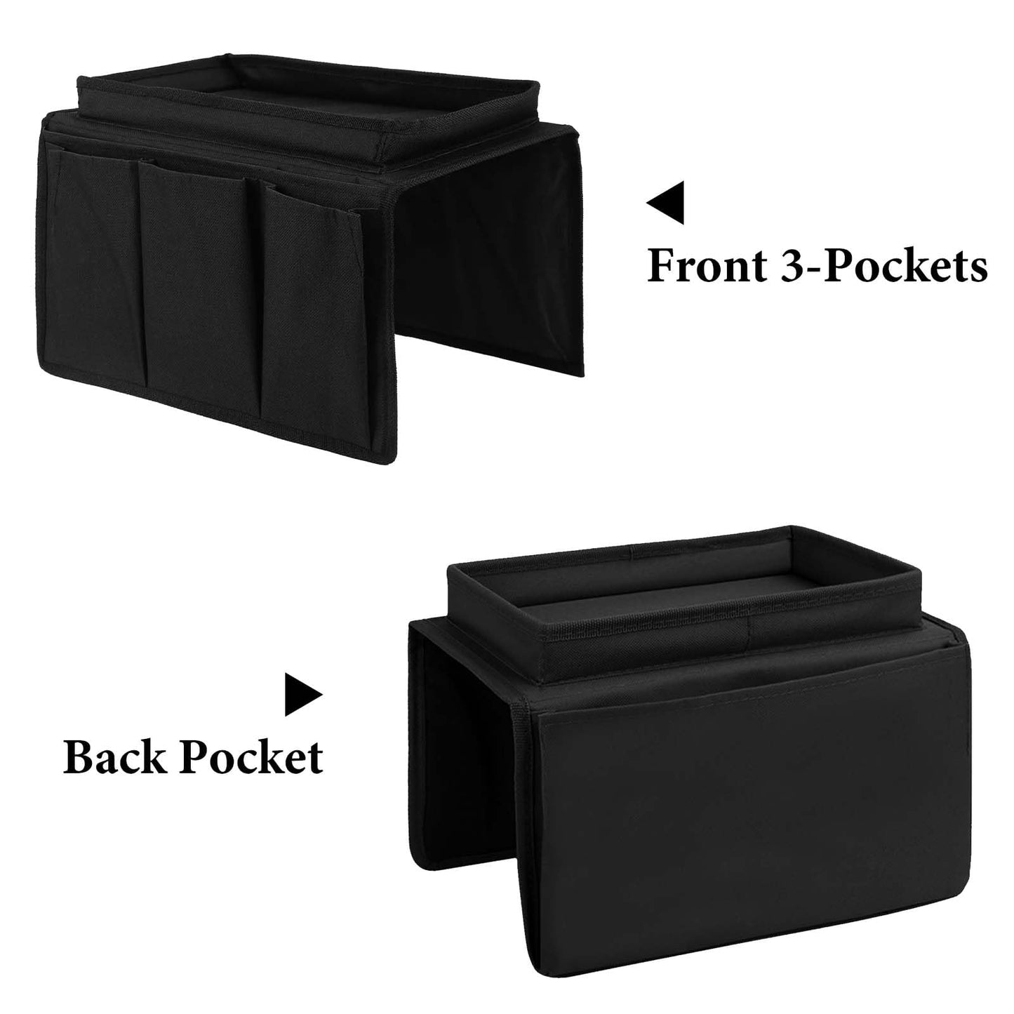 Colexy Sofa Armrest Organizer, Couch Caddy Arm Hanging Storage Bag With Cup Holder Tray