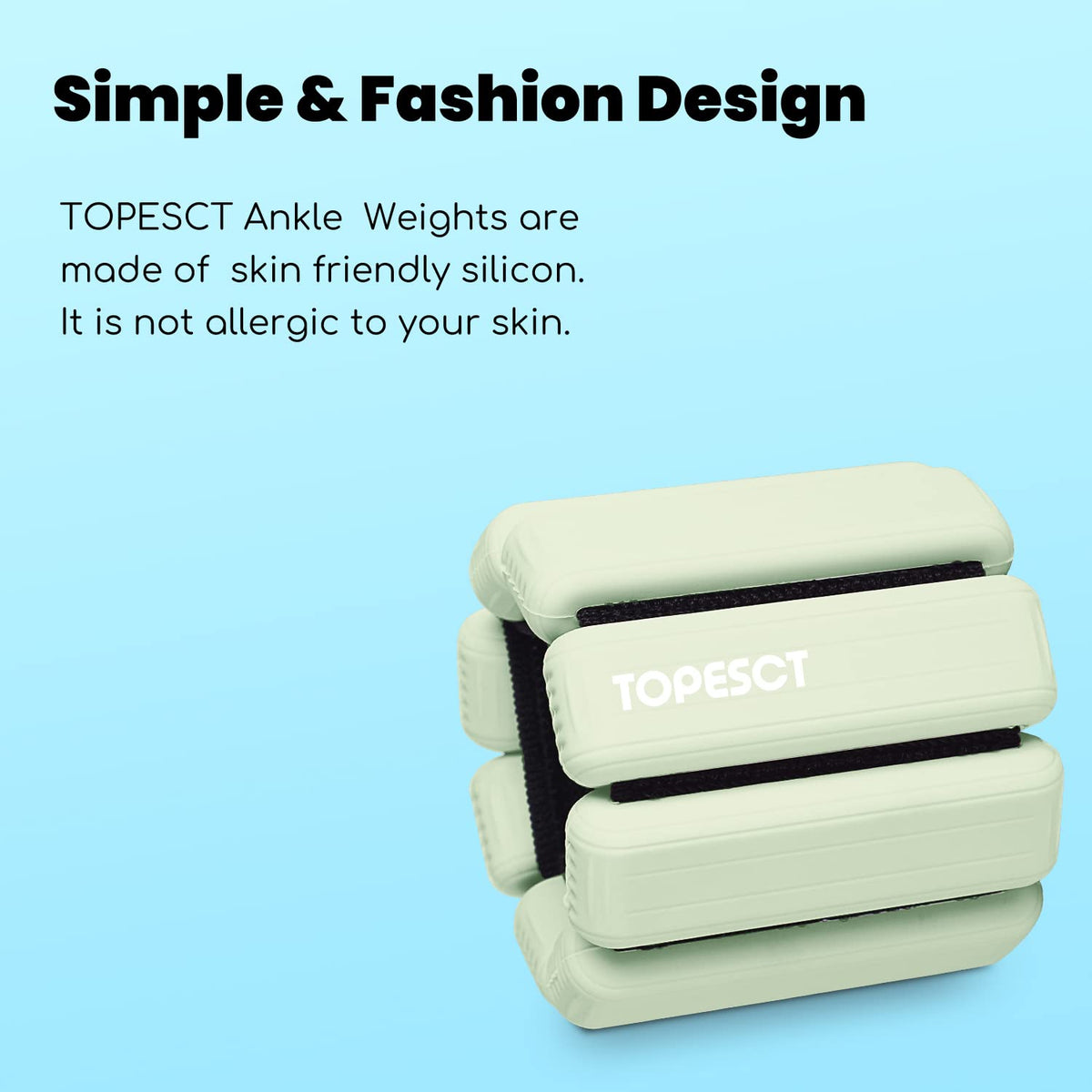TOPESCT Adjustable Wrist Weights - Set of 2 (1lb Each) | Wearable Wrist & Ankle Weights Bracelet for Yoga, Dance, Barre, Pilates, Cardio, Aerobics,