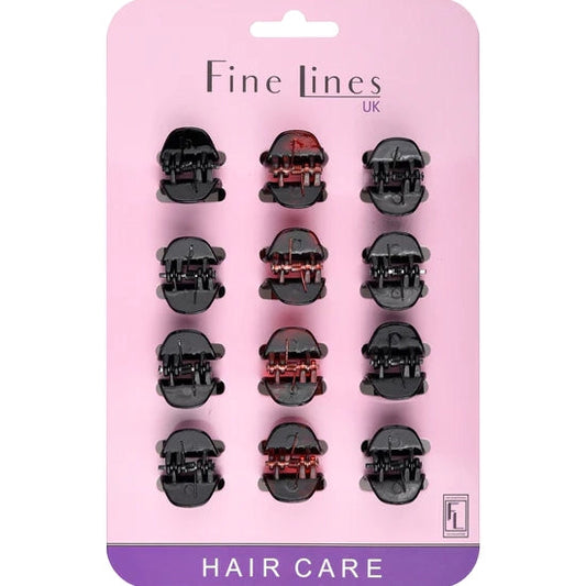 Fine Lines UK 12 Midi Claw Clips: Secure & Stylish Hold for All Hair Types (Small)