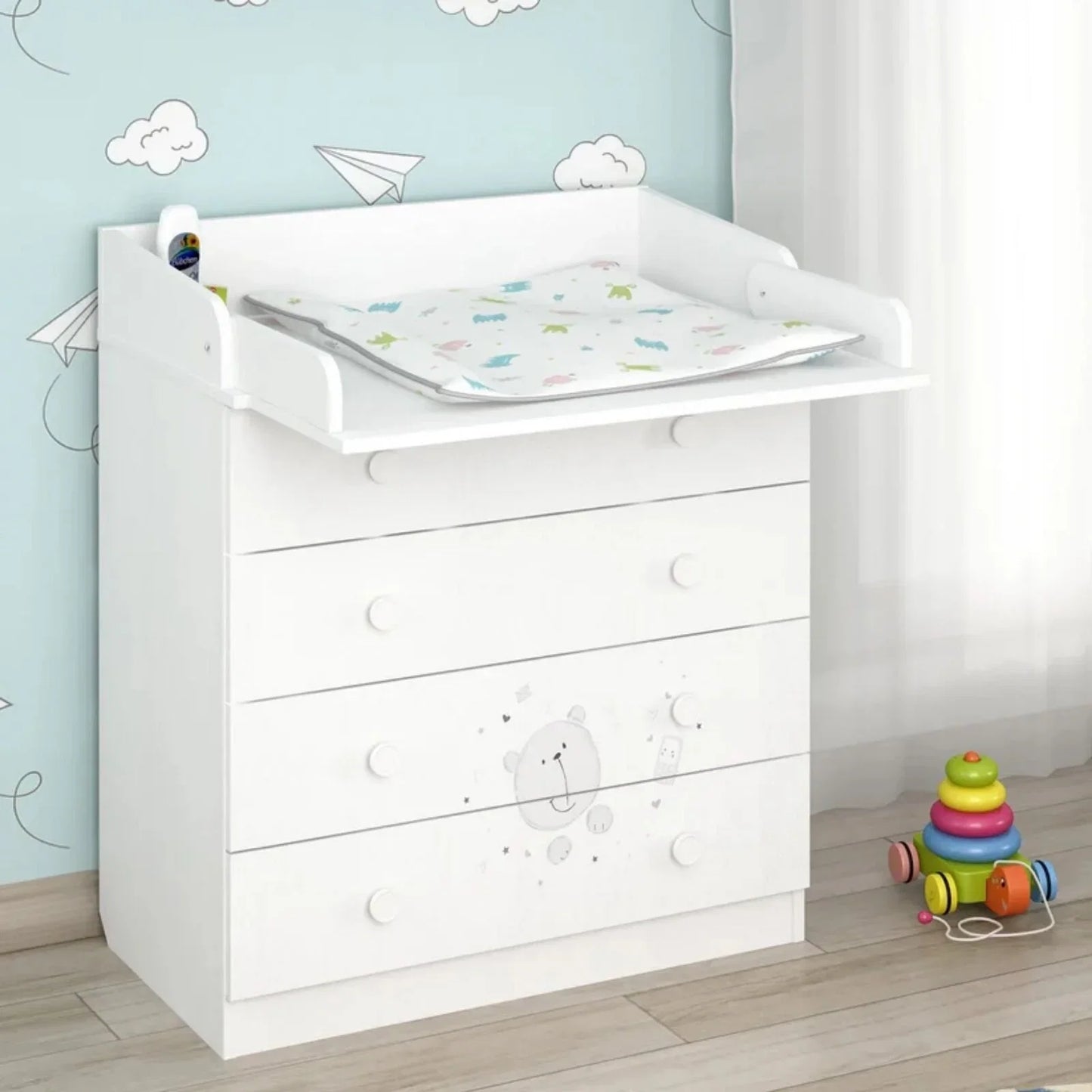 Shefa Kids 800 Teddy Changing Dresser - White
