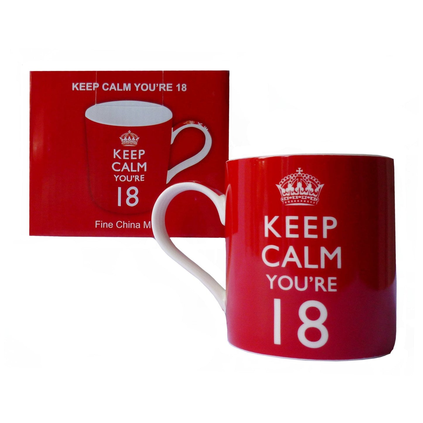 KEEP CALM YOU'RE 18 - Red & White Fine China Mug