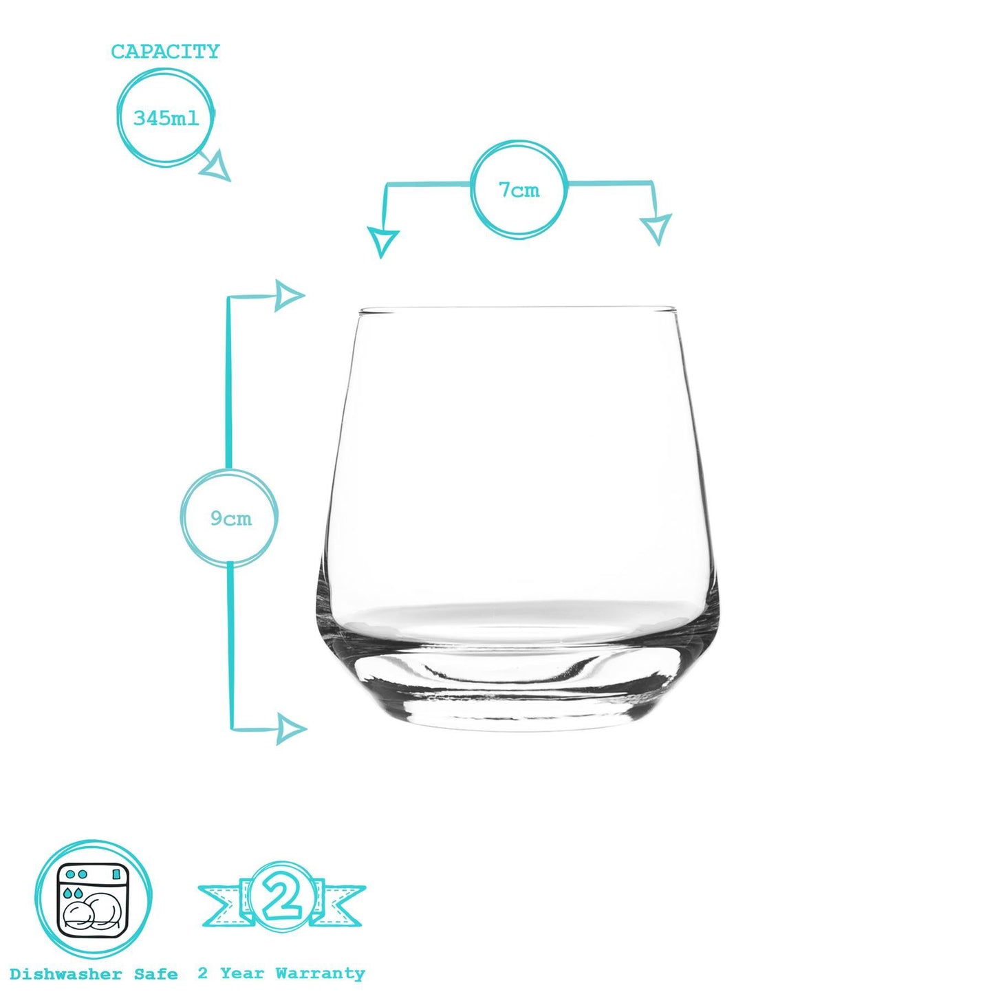 7pc Tallo Tumbler Glasses Set with Bottle