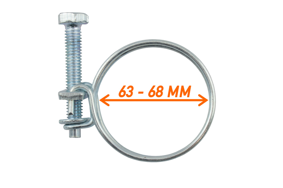 Double Wire Hose Clamp Galvanised 63mm-68mm
