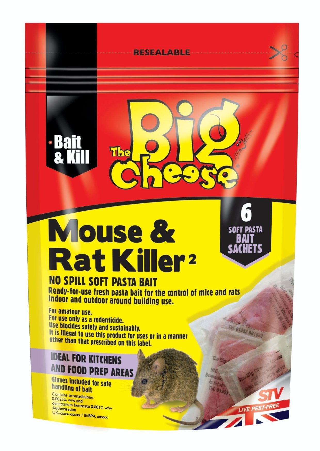 The Big Cheese Mouse and Rat Killer Pasta Sachet - Case of 6