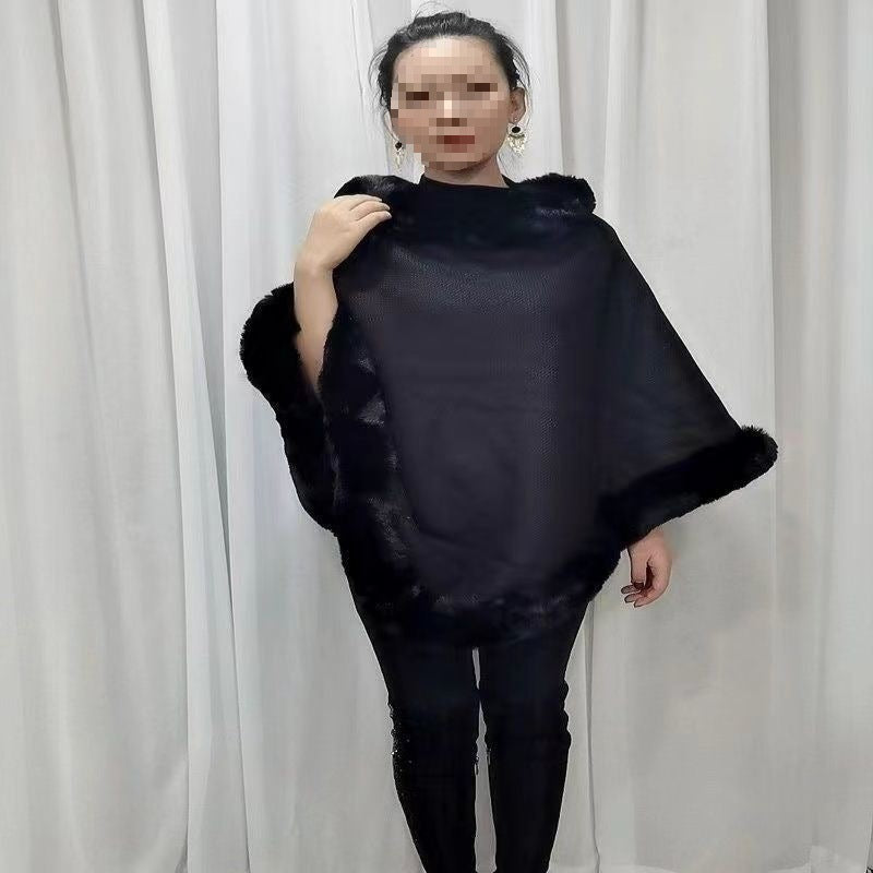 Leopard-print Thickened Velvet Oversized Cloak