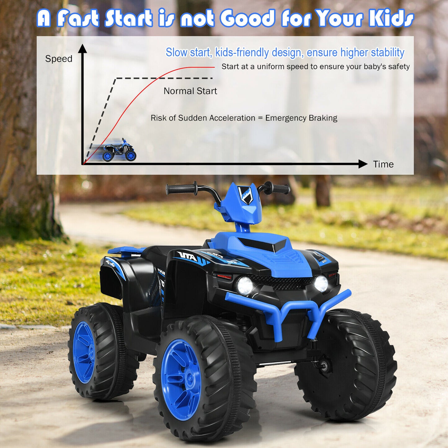 12v Electric Kids Ride On ATV / Quad Bike-Black