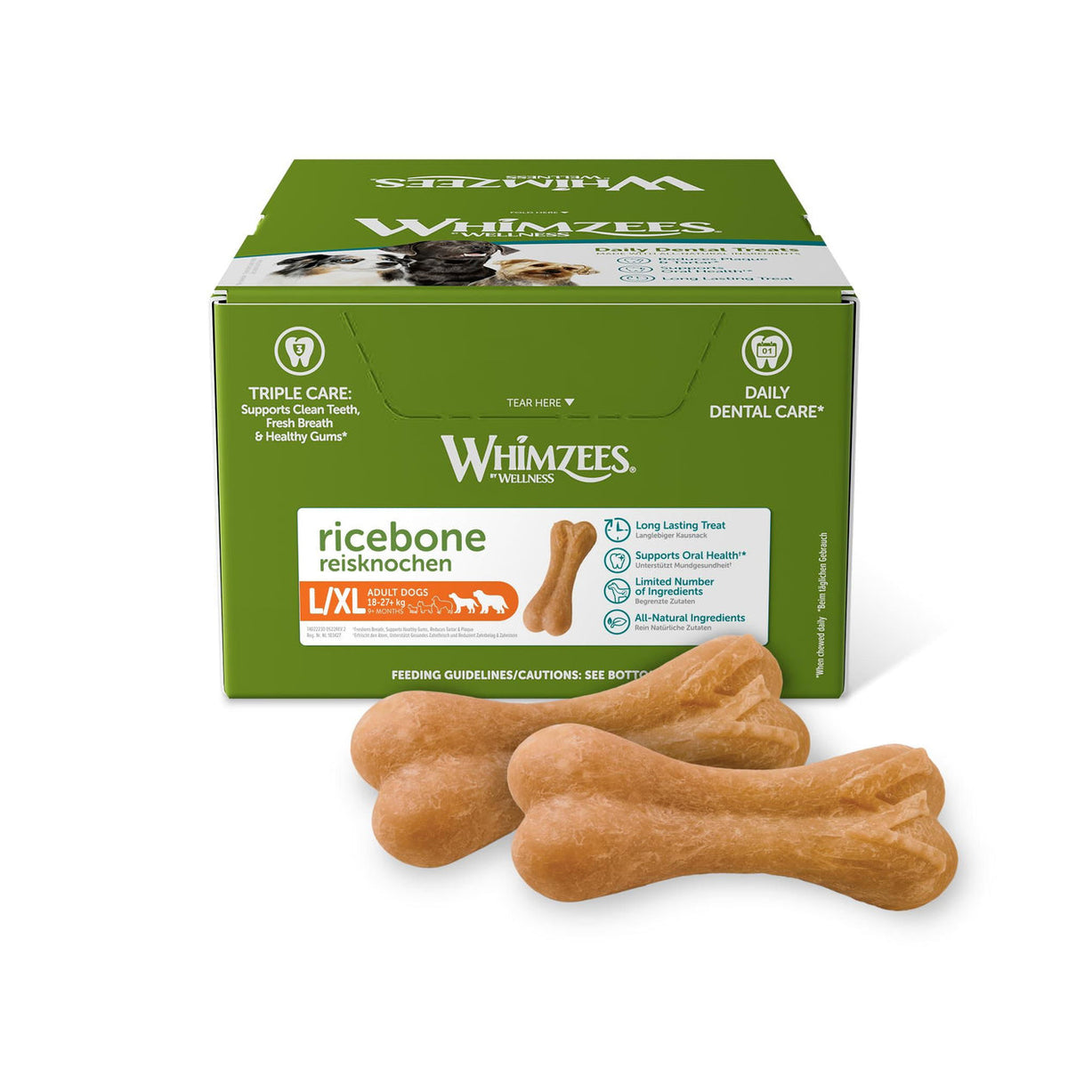 Whimzees Rice Bone Large - Case of 23