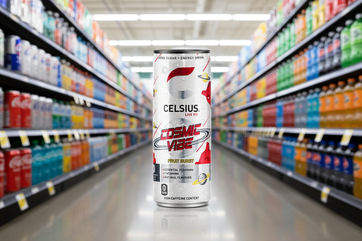 12 x Celsius Cosmic Vibe Zero Sugar Fruit Burst Energy Drink 355Ml