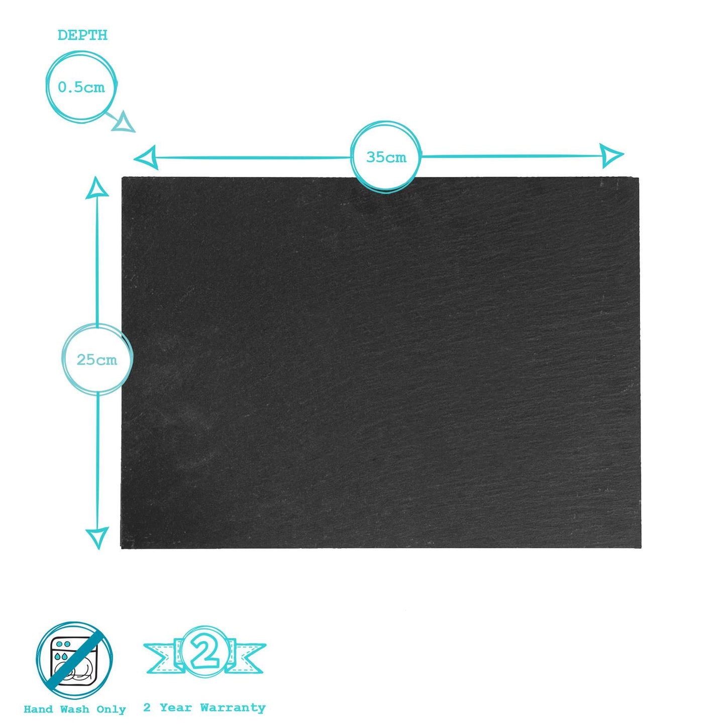 12pc Black Rectangle Linea Slate Placemats & Coasters Set