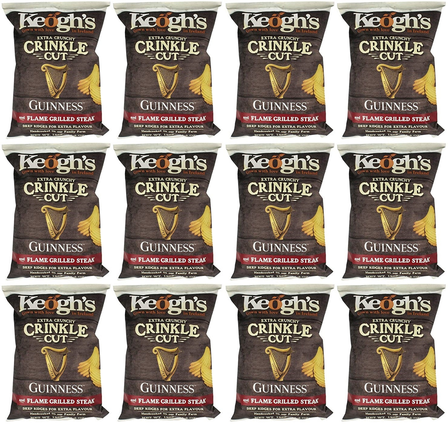 12 x Keogh's Crinkle Cut Guinness & Flame Grilled Steak 125G