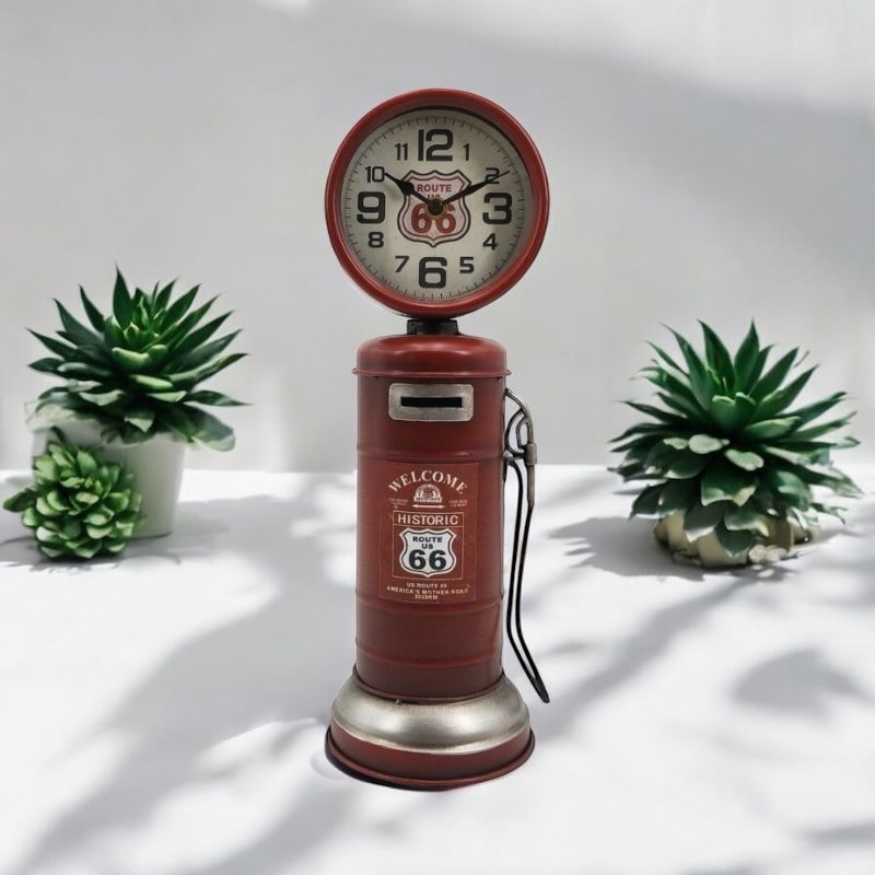 39CM TABLE CLOCK Gas Pump