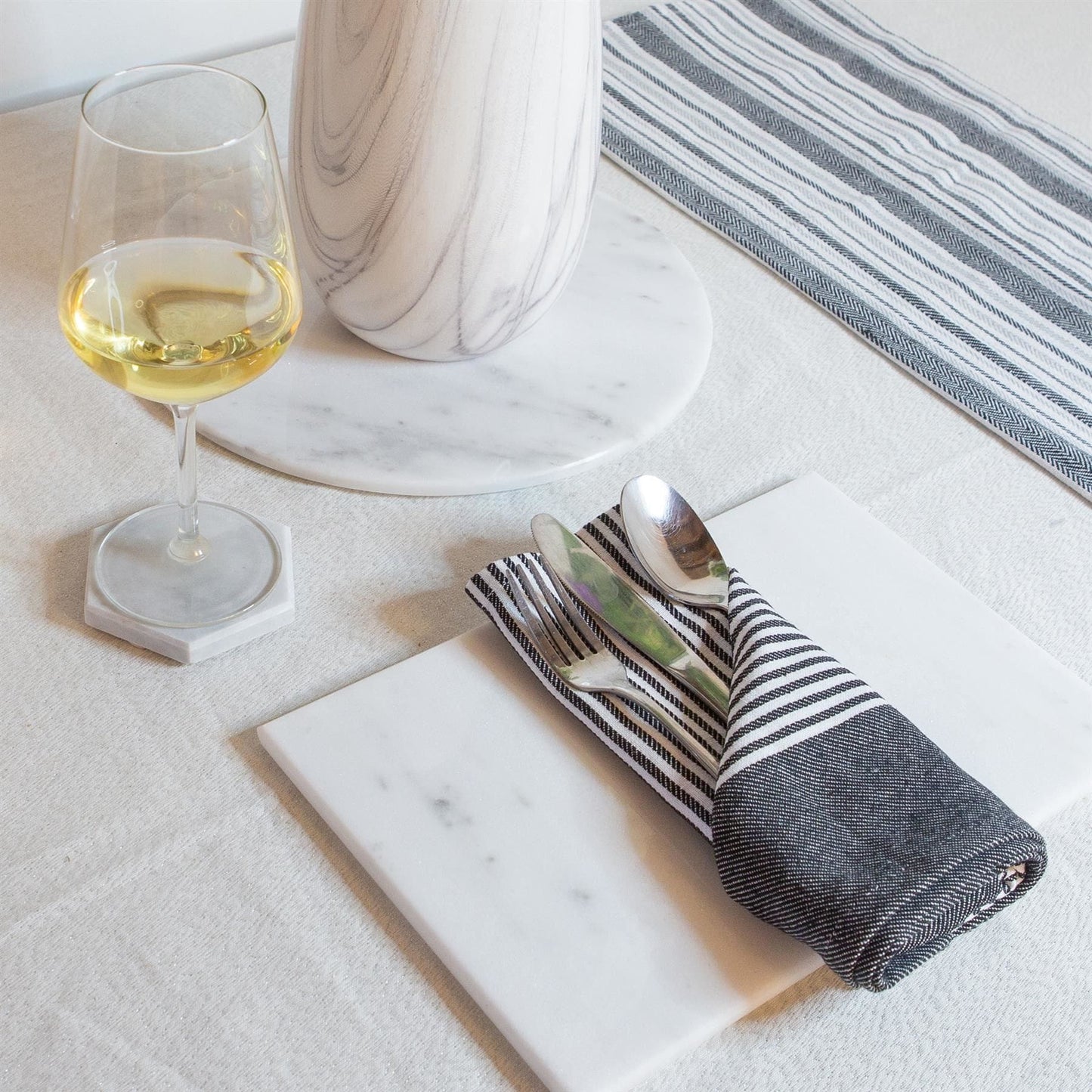 Hexagonal Marble Coasters - 10cm - Pack of Six