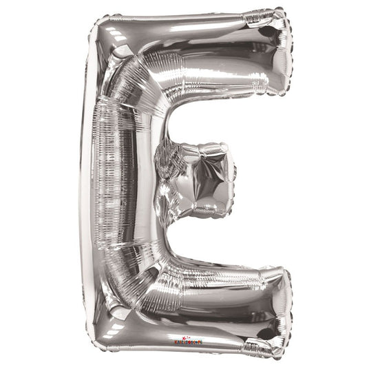 34" Silver Letter E Balloon