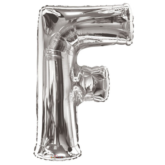 34" Silver Letter F Balloon