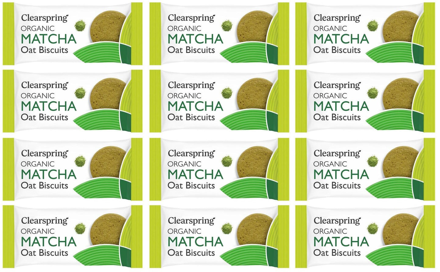 12 x Clearspring Org Oat Biscuits Matcha - 40g