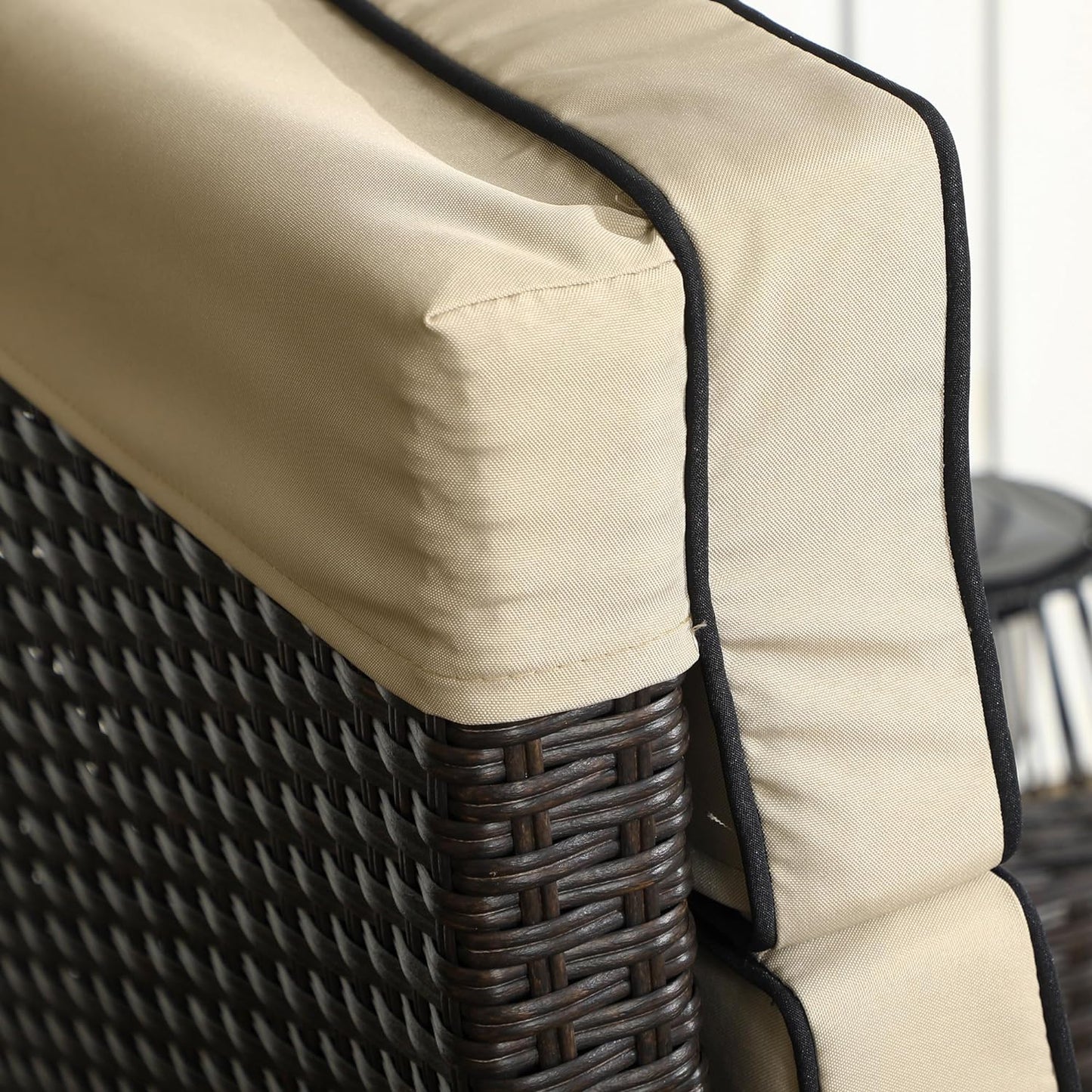 Outsunny Outdoor Recliner Chair with Cushion Rattan Reclining Lounge Chair