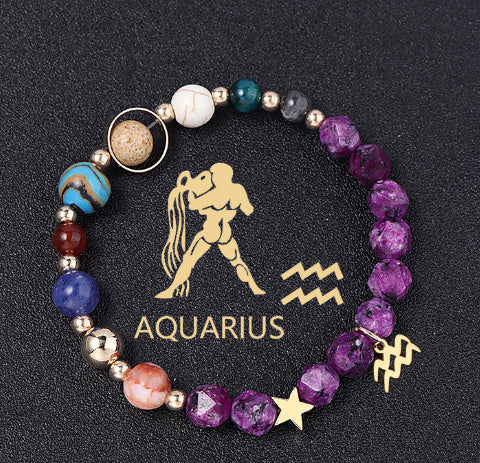 Natural Stone Hemp Stone Cut Surface Eight Planets Personalized Fashionable All-match