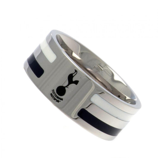 Tottenham Hotspur FC Large Colour Stripe Ring with Stainless Steel & Engraved Spurs Crest