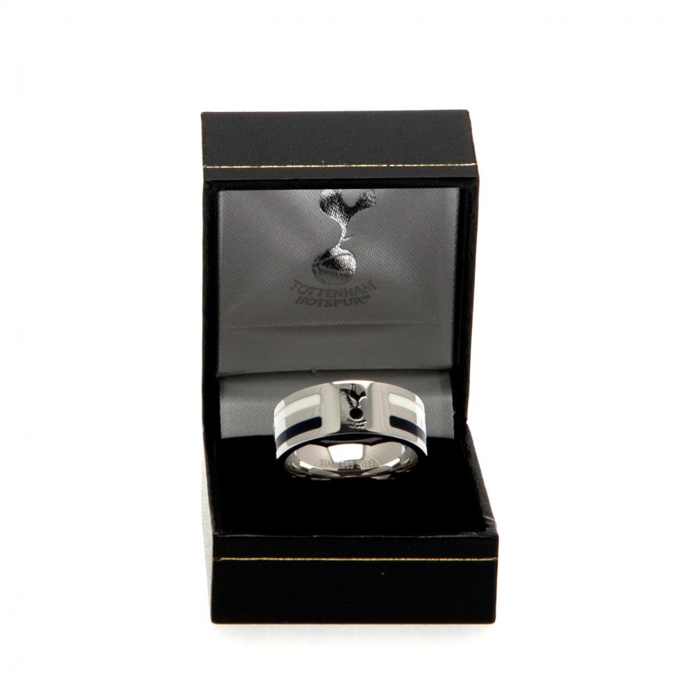 Tottenham Hotspur FC Large Colour Stripe Ring with Stainless Steel & Engraved Spurs Crest