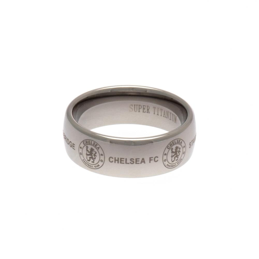 Chelsea FC Super Titanium Ring with Engraved Crest