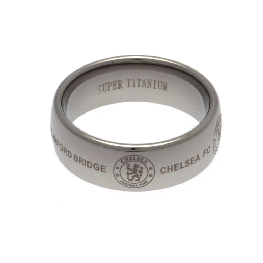 Chelsea FC Super Titanium Ring with Engraved Crest