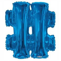 34"  Letter Balloon -  Hashtag - Blue