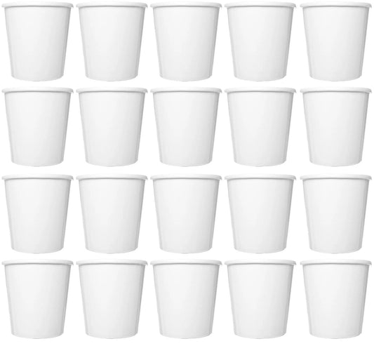 20 x Soup Container Clear Plastic Lid 8/12O