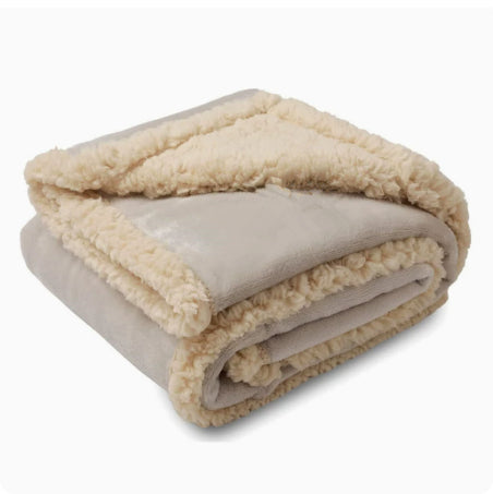 Flannel Cotton Wool Sherpa Thick Pet Blanket Dog Kennel
