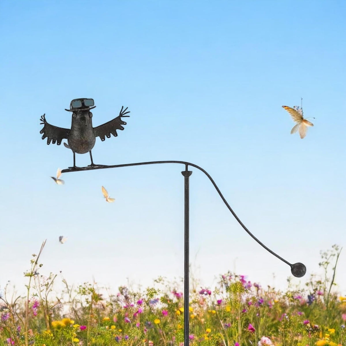 55" METAL BIRD GARDEN STAKE