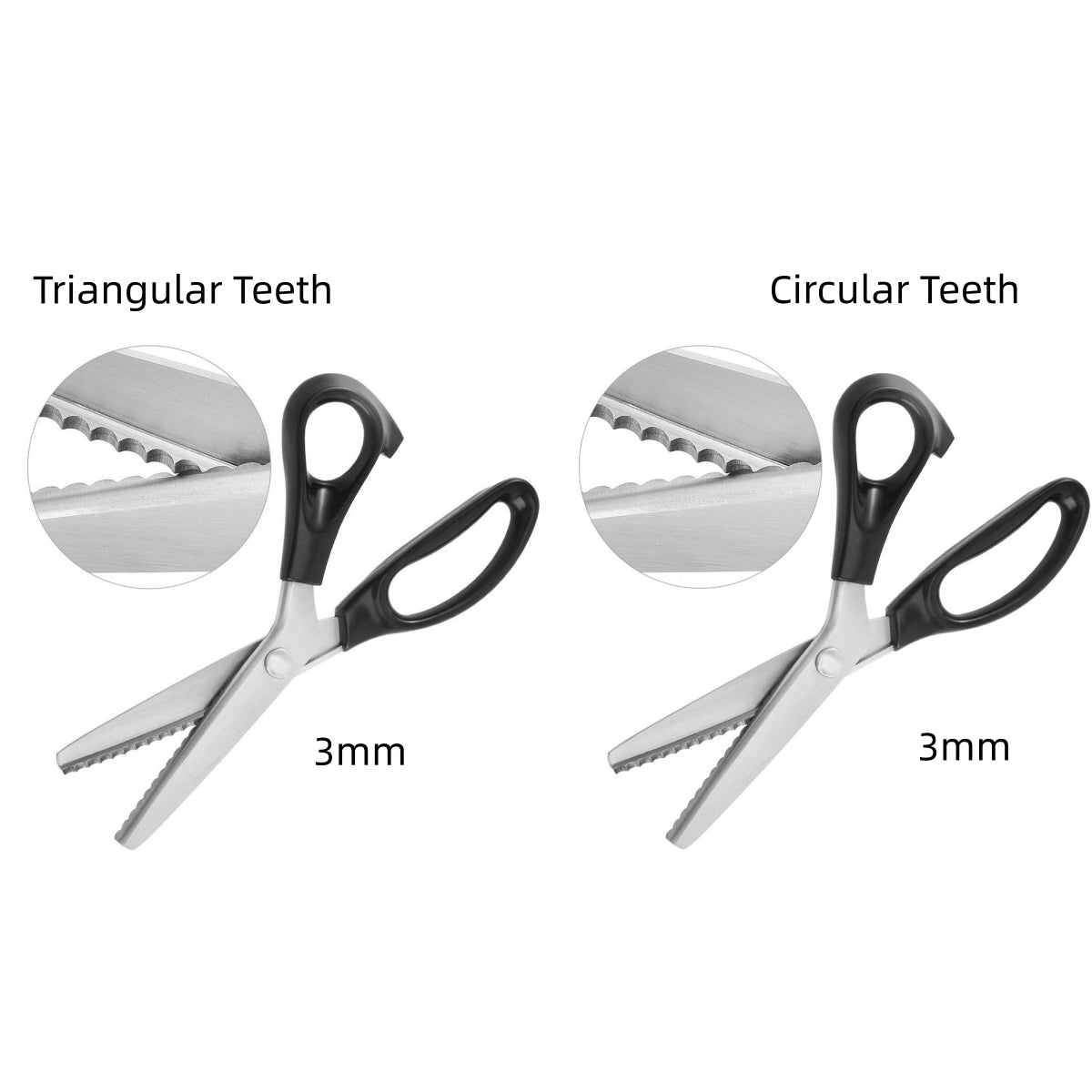 Triangle Dog Teeth Serrated Dressmaker's Shears Handmade Lace Arc Wave Scissors