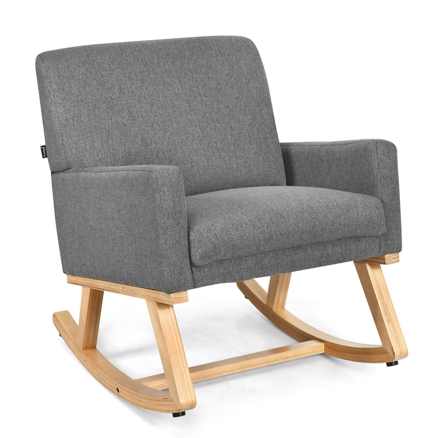 Fabric Upholstered Recliner Rocking Chair Armchair Lounge Sofa Seat Relax Rocker-Beige