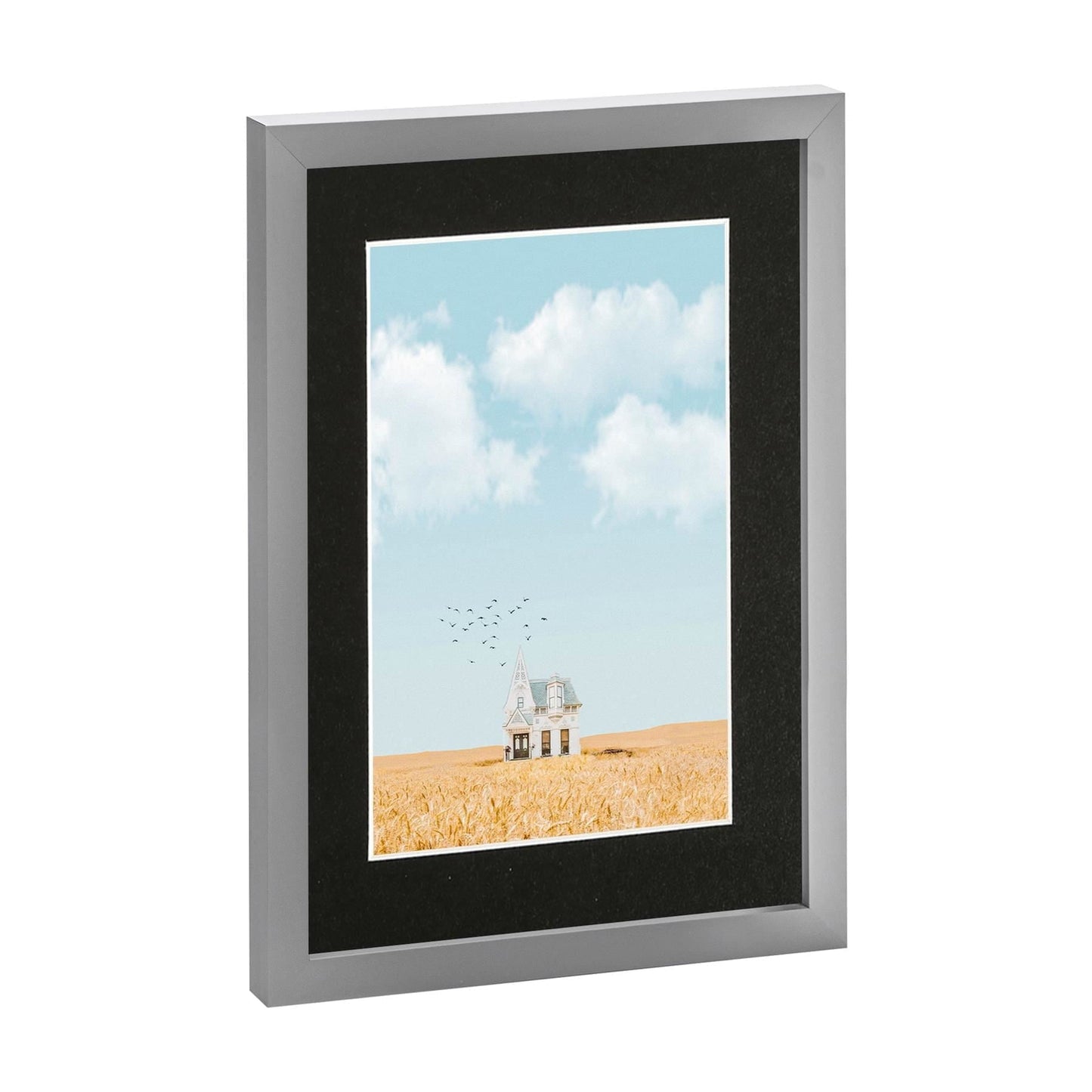 Grey A4 (8" x 12") Photo Frame with A5 Mount