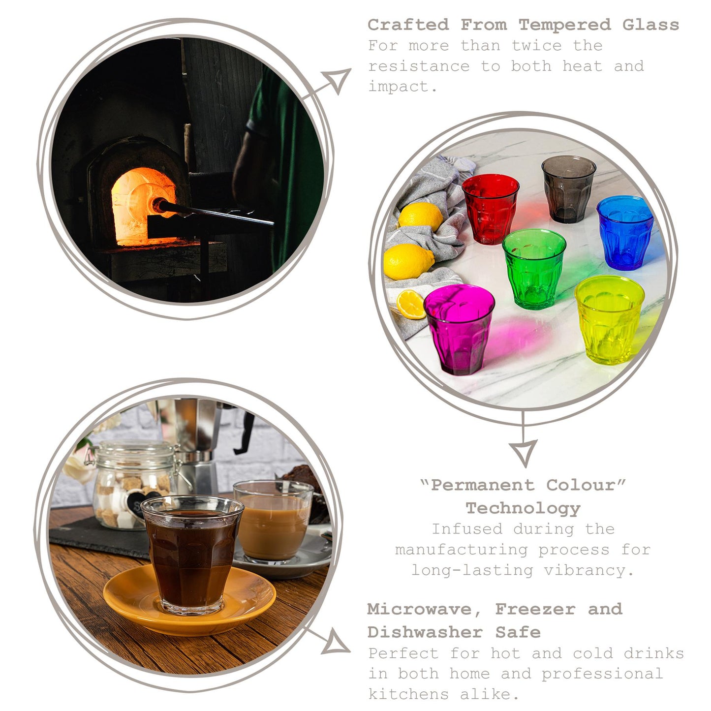 250ml Picardie Glass Tumblers - Pack of Four