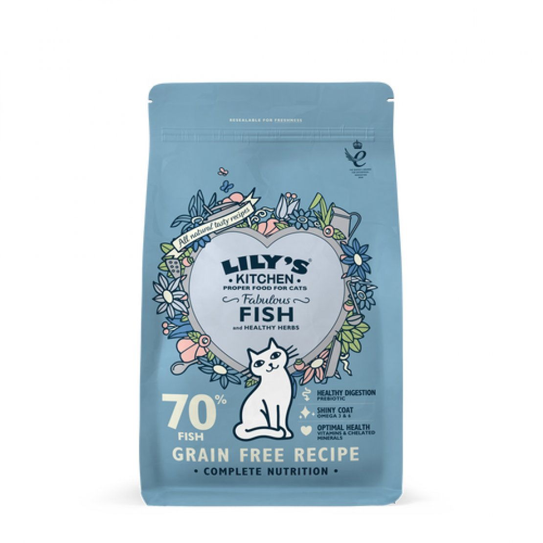 Lily's Kitchen Cat Fisherman's Feast White Fish with Salmon Dry Food – 2kg / 800g