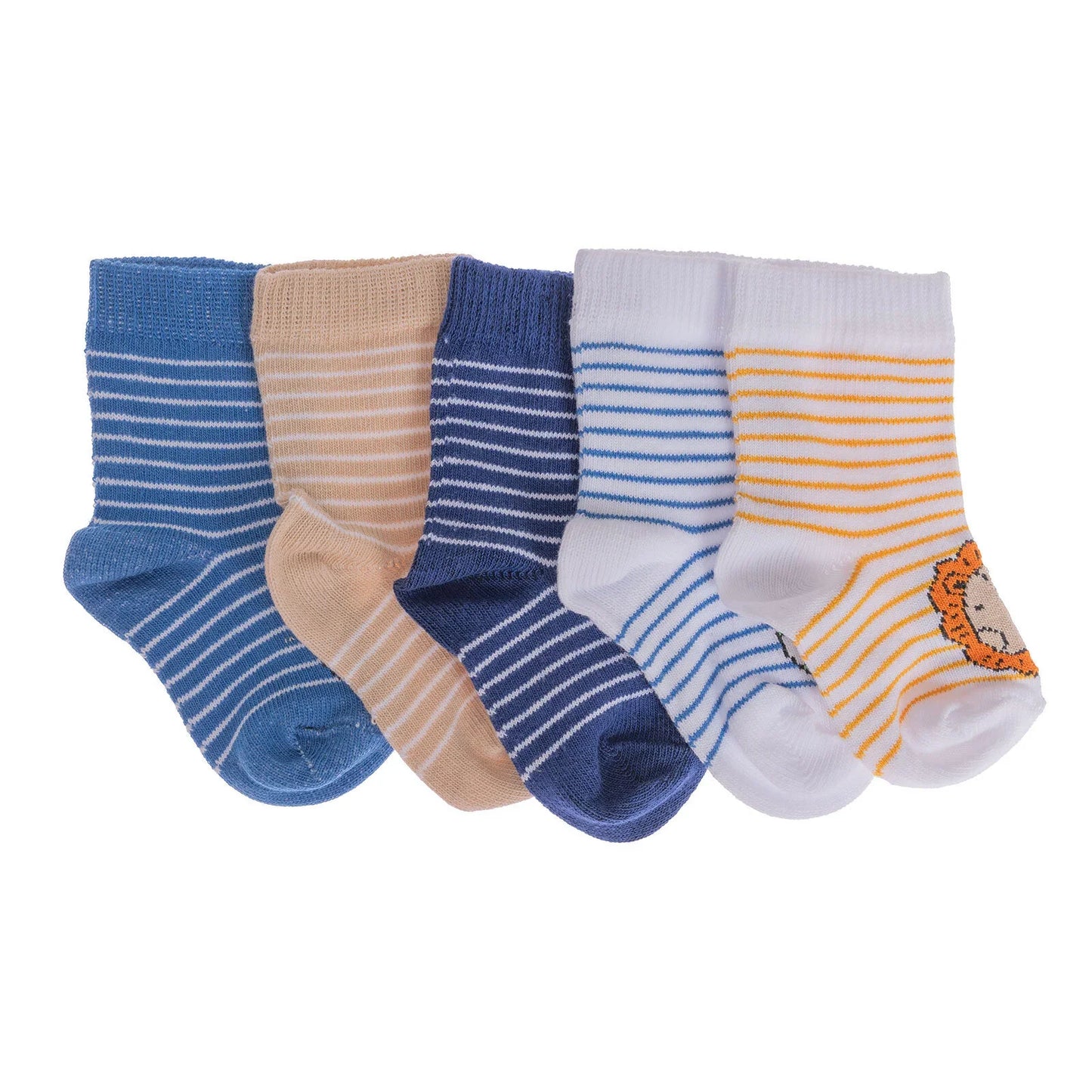 HelloBaby Ankle Socks 5 pcs - Blue Printed
