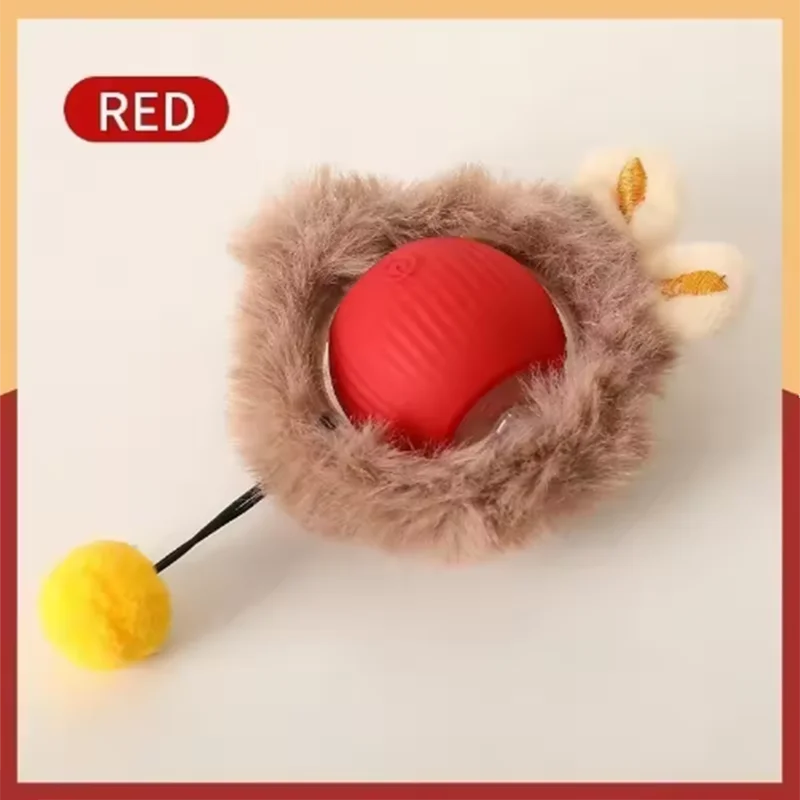 Cat Interactive ball Toy, Automatic Rolling Ball with Tail, Rechargeable Smart Pet Interactive Toy, Intelligent toy for Cat