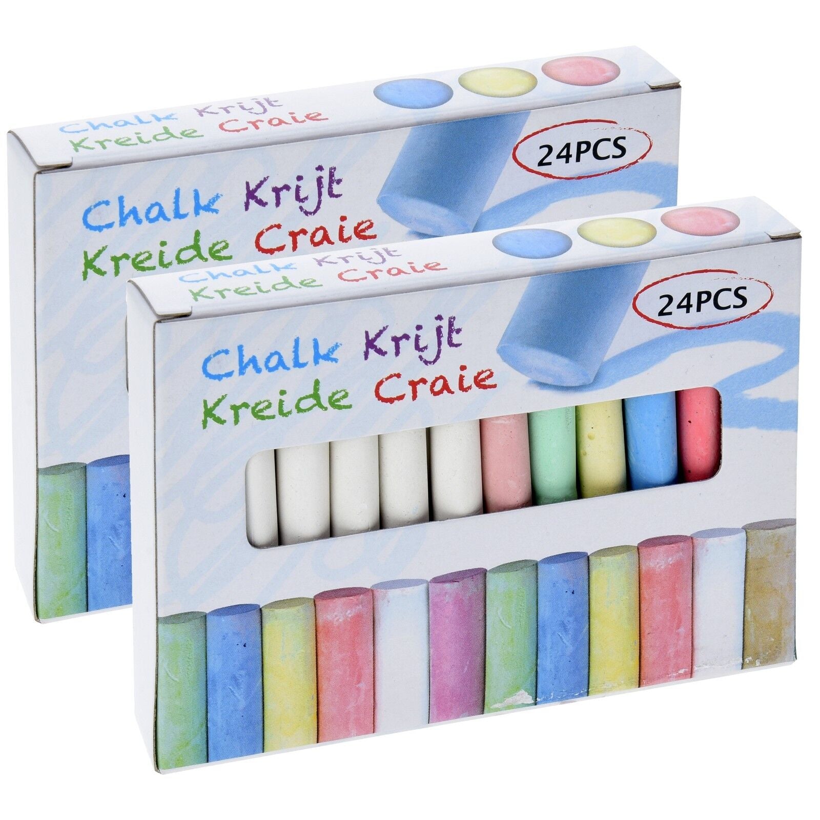 15 or 54 Piece Coloured Chalk Set Pavement Blackboard Children'S Gift Pub in Box