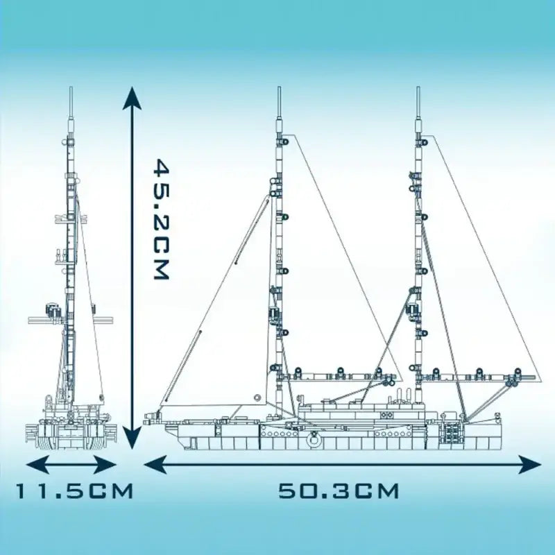 MouldKing Modern Twin-Masted Sailboat 10194
