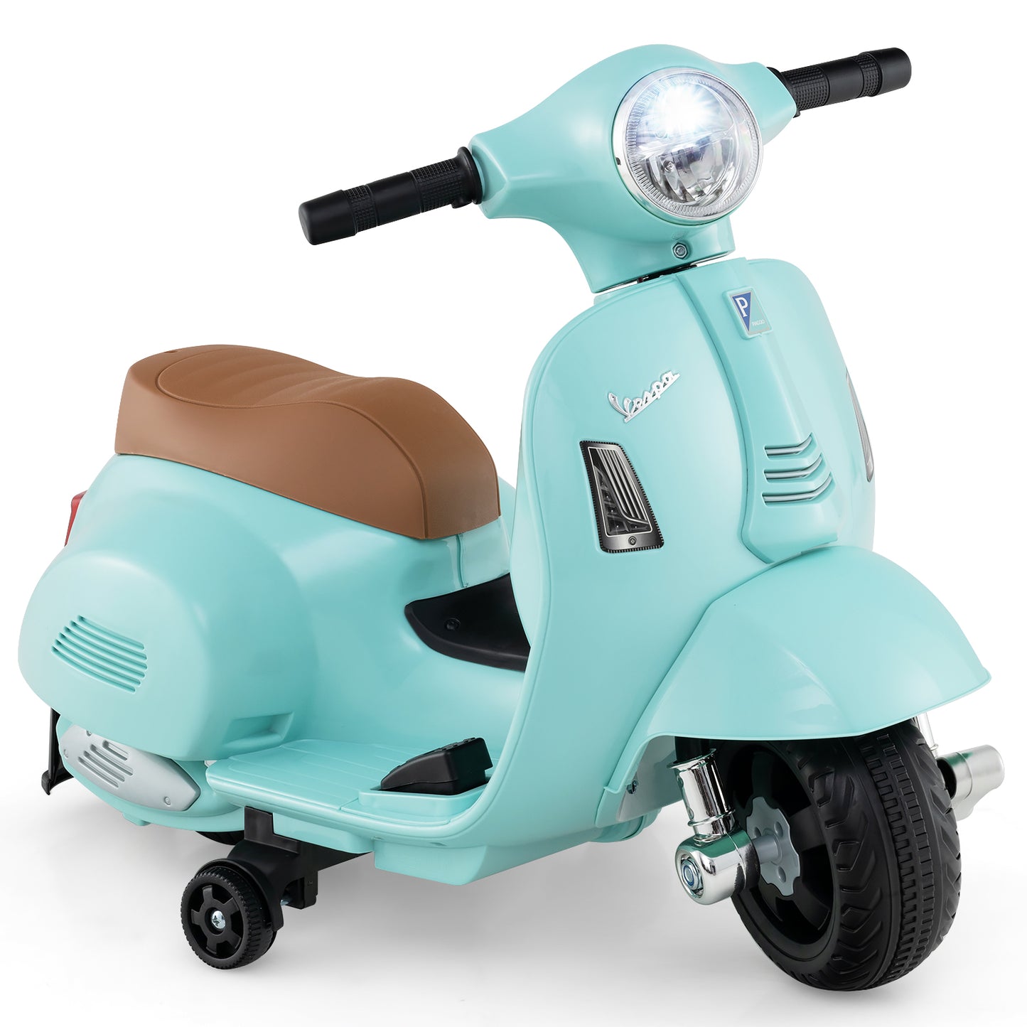 6V Kids Ride on Motorcycle Vespa Licensed with Lights and Horn Sound-Pink