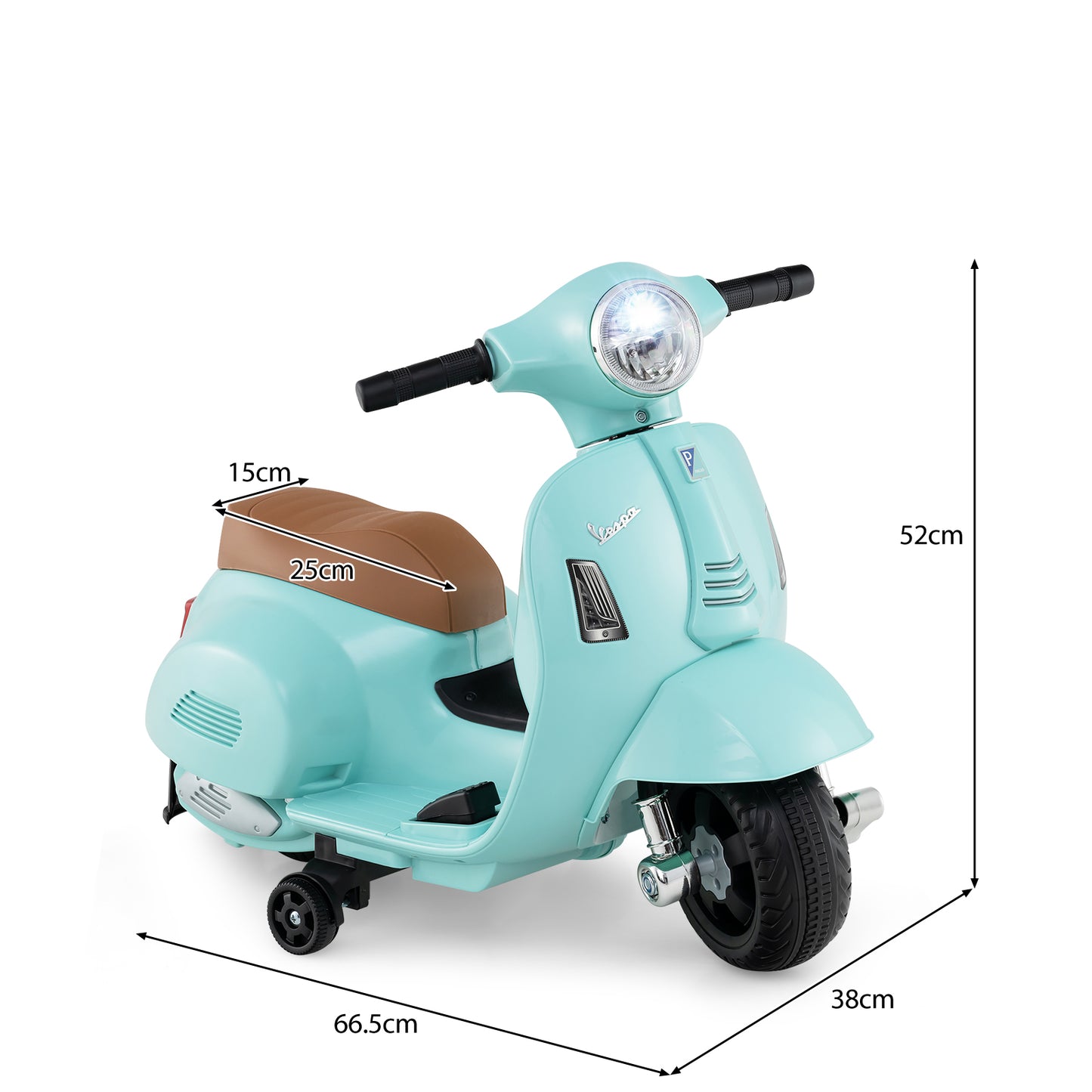 6V Kids Ride on Motorcycle Vespa Licensed with Lights and Horn Sound-Pink