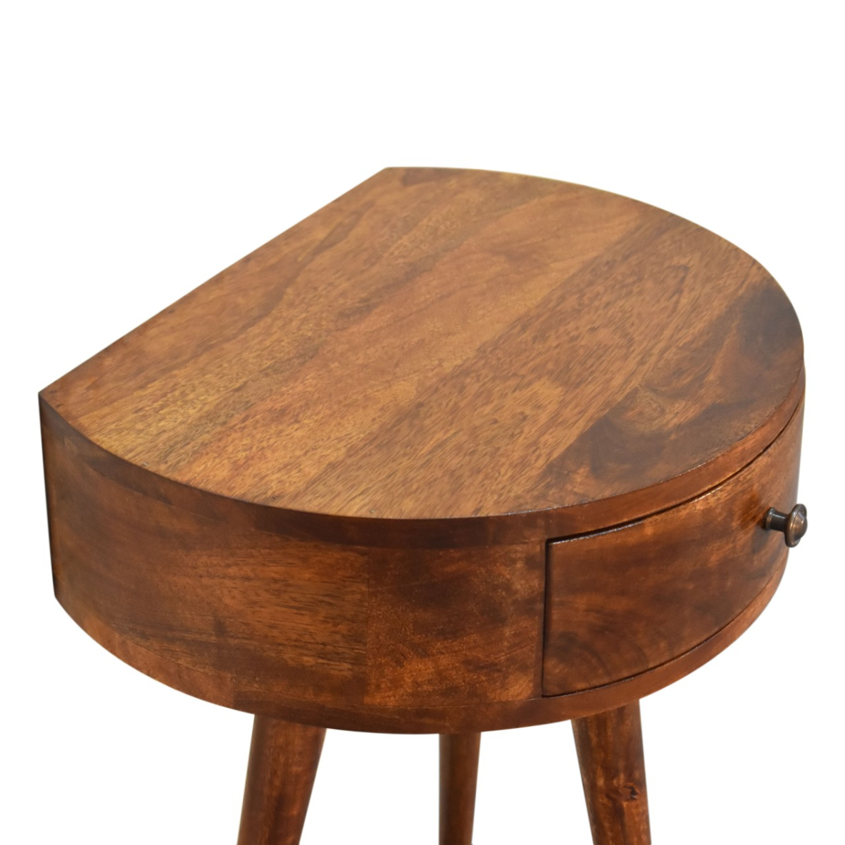 Artisan Furniture Solid Wood Chestnut Semi Circle Bedside