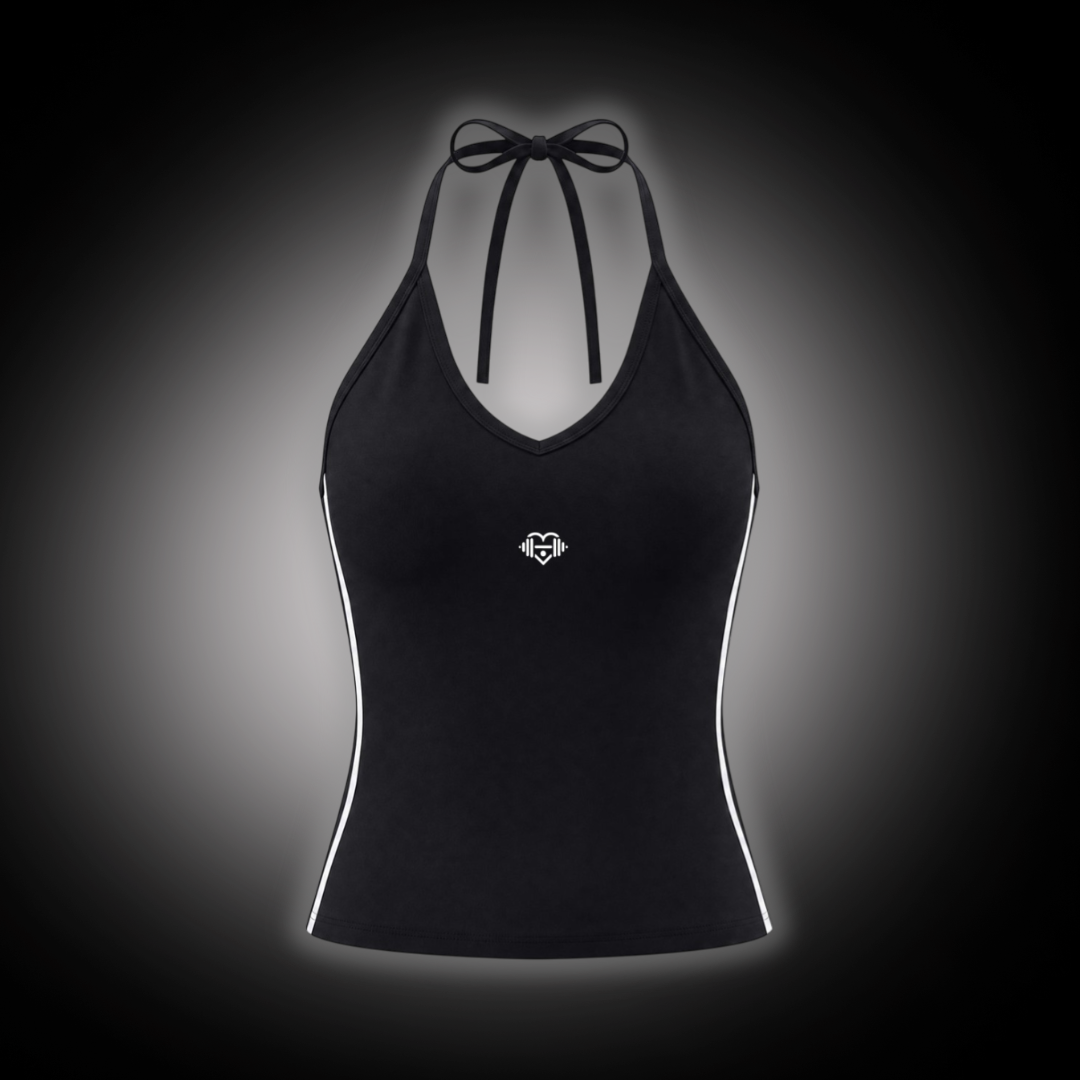Halter Neck Performance Crop Tank Top